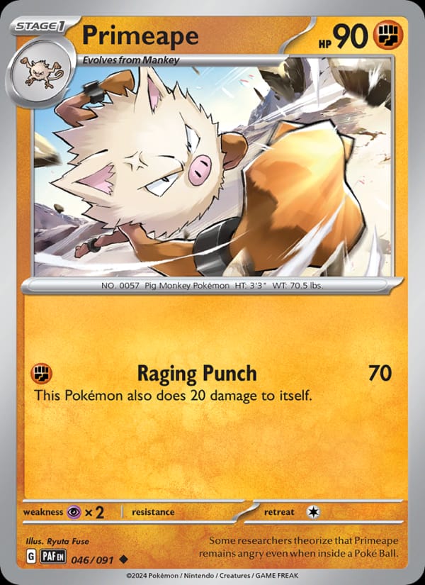 Primeape 046/091 Paldean Fates Pokémon card