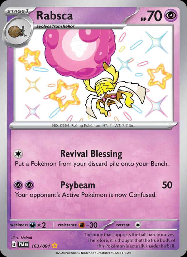 Rabsca 163/091 Paldean Fates Pokémon card