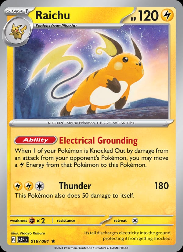 Raichu 019/091 Paldean Fates Pokémon card