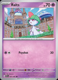 Ralts 027/091 Common – Paldean Fates Pokémon card