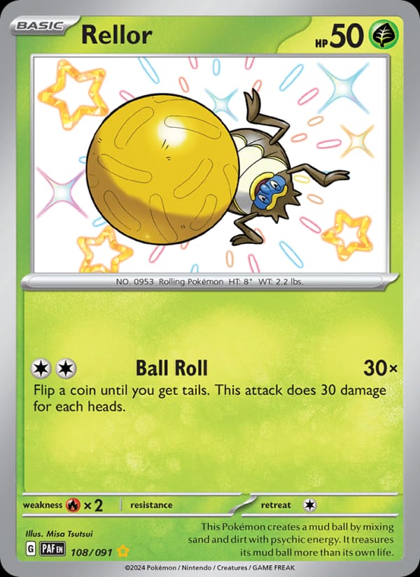 Rellor 108/091 Paldean Fates Pokémon card