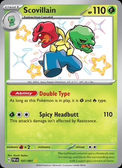 Scovillain 107/091 Shiny Rare – Paldean Fates Pokémon card