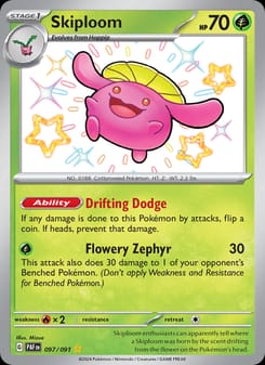 Skiploom 097/091 Shiny Rare – Paldean Fates Pokémon card