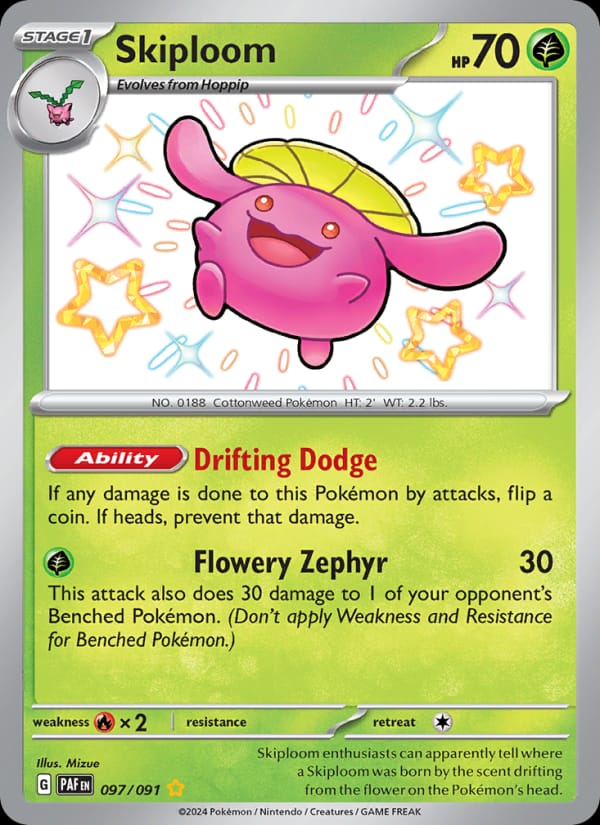 Skiploom 097/091 Paldean Fates Pokémon card