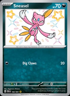 Sneasel 182/091 Shiny Rare – Paldean Fates Pokémon card