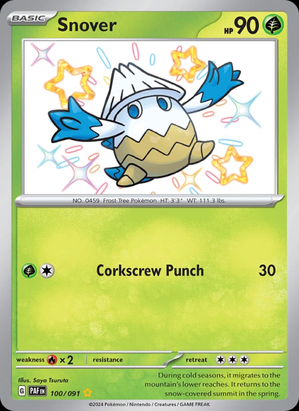 Snover 100/091 Paldean Fates Pokémon card