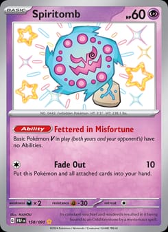 Spiritomb 158/091 Shiny Rare – Paldean Fates Pokémon card