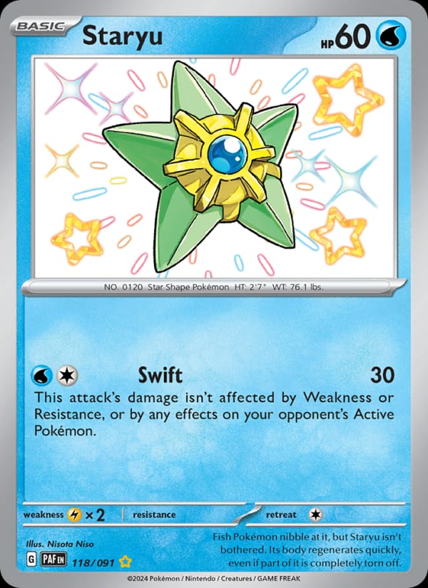 Staryu 118/091 Paldean Fates Pokémon card