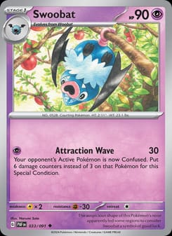 Swoobat 033/091 Uncommon – Paldean Fates Pokémon card