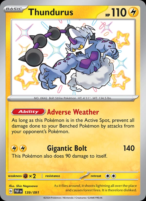 Thundurus 139/091 Paldean Fates Pokémon card