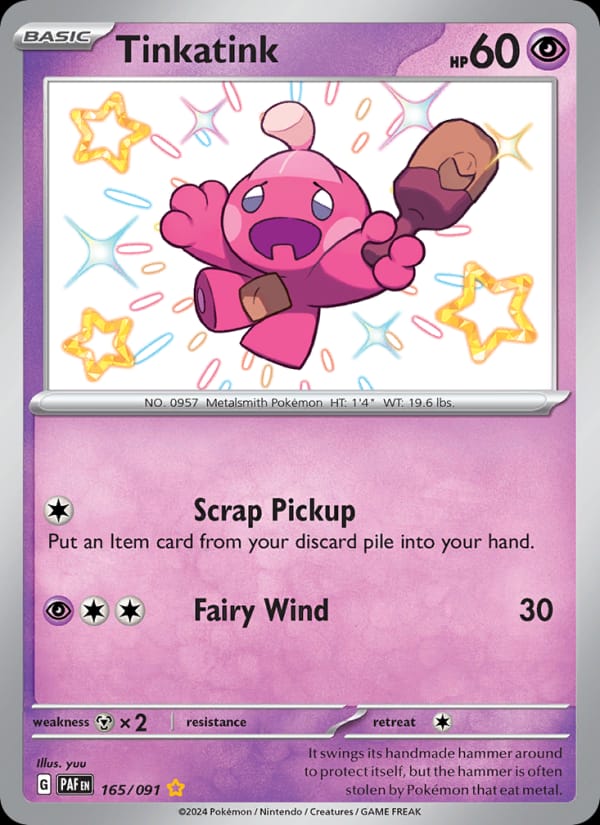 Tinkatink 165/091 Paldean Fates Pokémon card