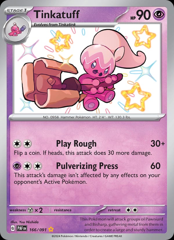 Tinkatuff 166/091 Paldean Fates Pokémon card