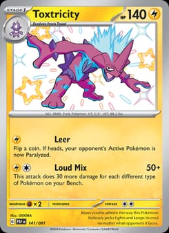 Toxtricity 141/091 Shiny Rare – Paldean Fates Pokémon card
