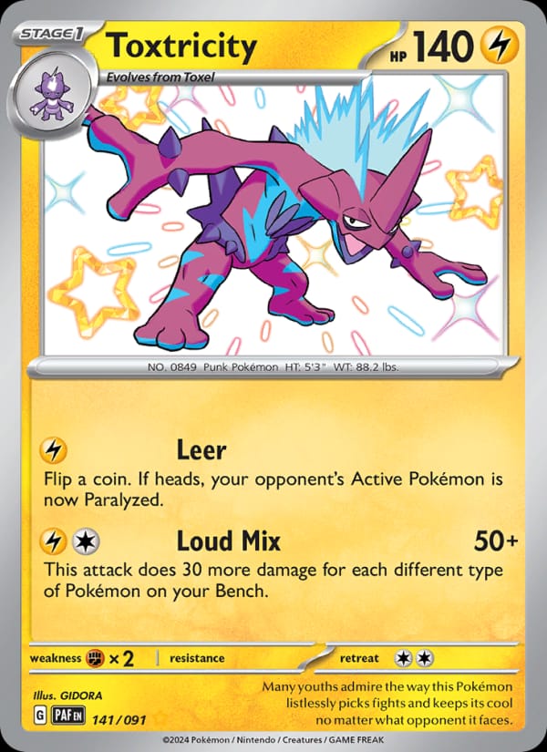 Toxtricity 141/091 Paldean Fates Pokémon card