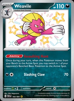 Weavile 183/091 Shiny Rare – Paldean Fates Pokémon card