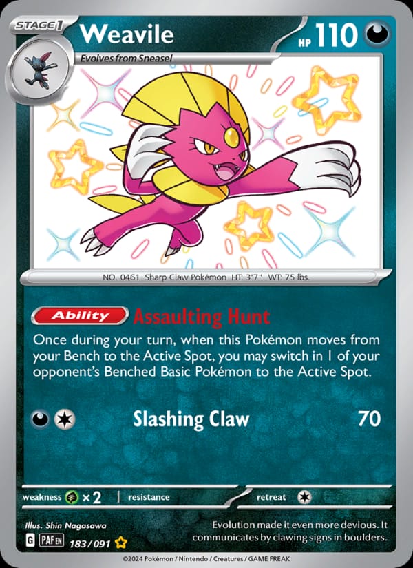 Weavile 183/091 Paldean Fates Pokémon card
