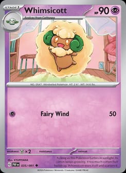 Whimsicott 035/091 Uncommon – Paldean Fates Pokémon card