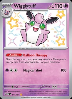Wigglytuff 147/091 Shiny Rare – Paldean Fates Pokémon card