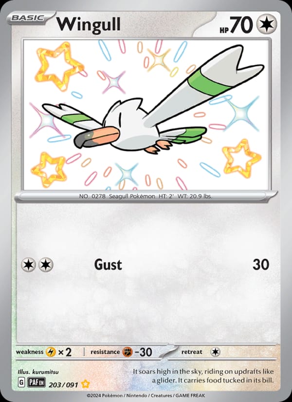 Wingull 203/091 Paldean Fates Pokémon card