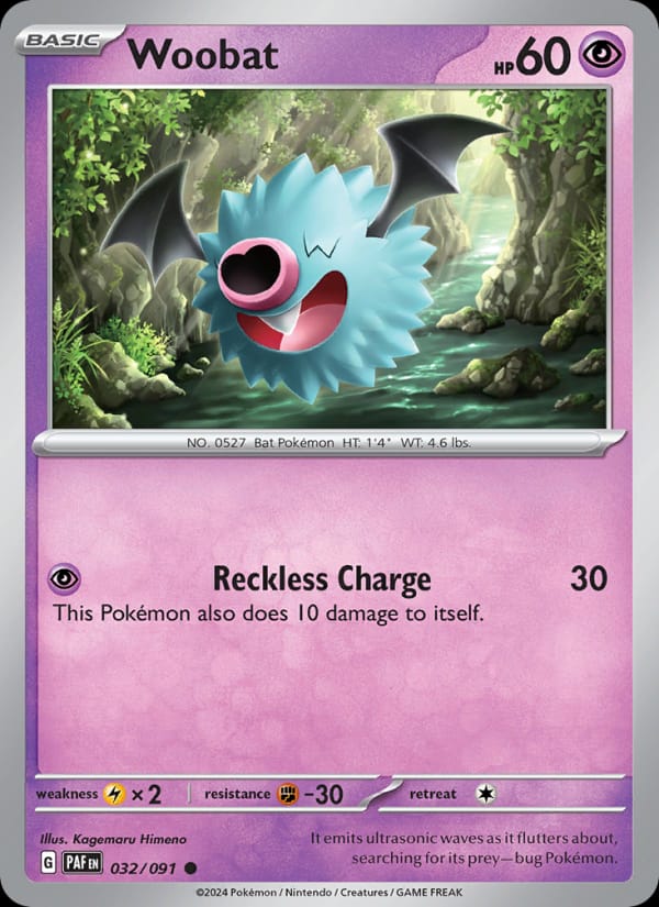 Woobat 032/091 Paldean Fates Pokémon card