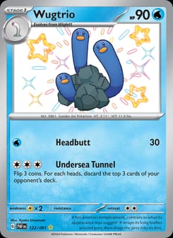 Wugtrio 122/091 Shiny Rare – Paldean Fates Pokémon card