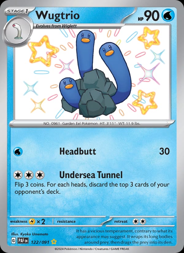 Wugtrio 122/091 Paldean Fates Pokémon card