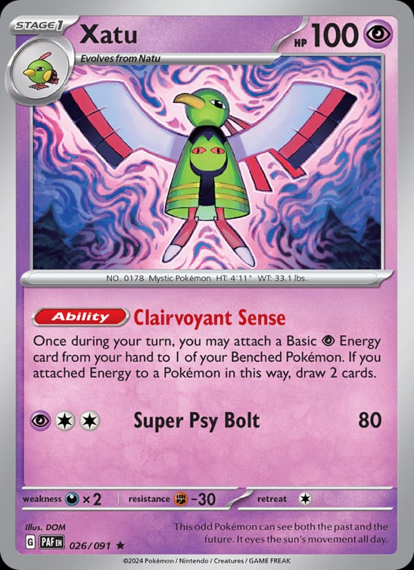 Xatu 026/091 Paldean Fates Pokémon card