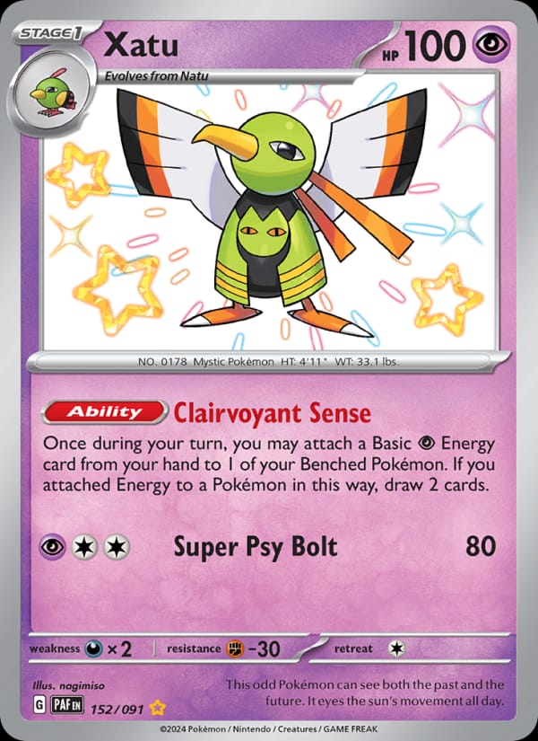 Xatu 152/091 Paldean Fates Pokémon card