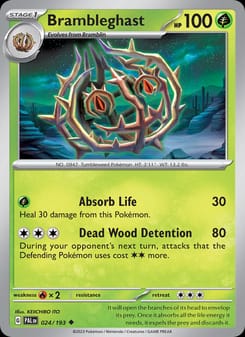 Brambleghast 024/193 Uncommon – Paldea Evolved Pokémon card