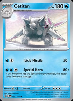 Cetitan 055/193 Uncommon – Paldea Evolved Pokémon card