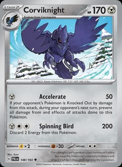 Corviknight 148/193 Uncommon – Paldea Evolved Pokémon card