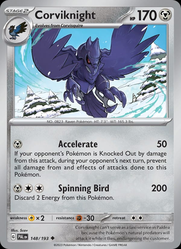 Corviknight 148/193 Paldea Evolved Pokémon card