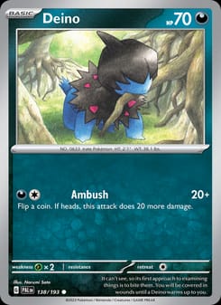 Deino 138/193 Common – Paldea Evolved Pokémon card
