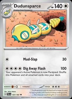 Dudunsparce 157/193 Uncommon – Paldea Evolved Pokémon card