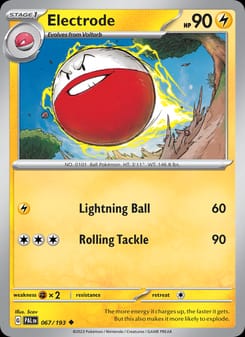 Electrode 067/193 Uncommon – Paldea Evolved Pokémon card
