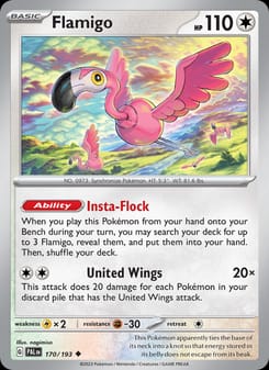 Flamigo 170/193 Uncommon – Paldea Evolved Pokémon card