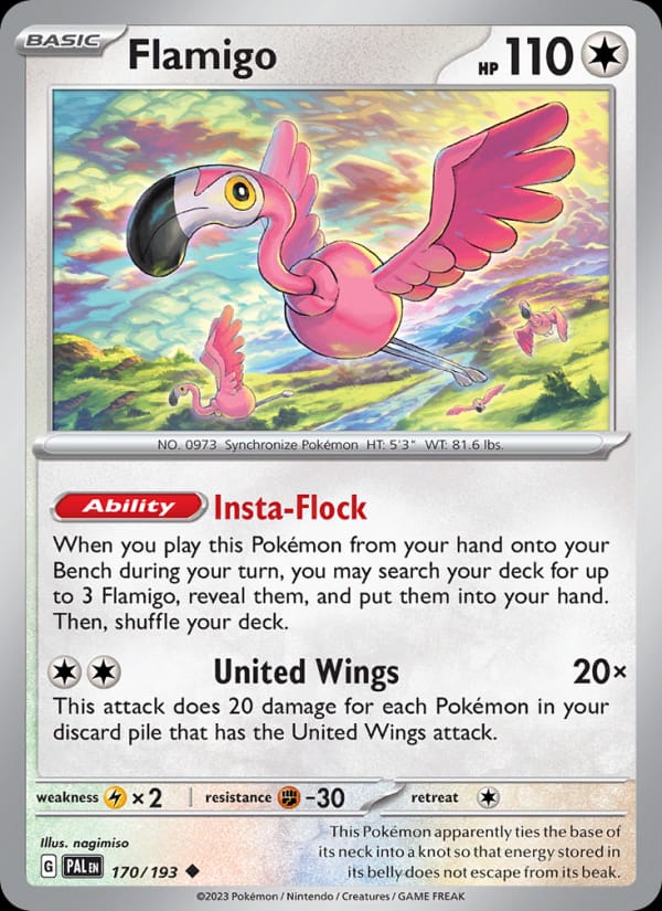 Flamigo 170/193 Paldea Evolved Pokémon card
