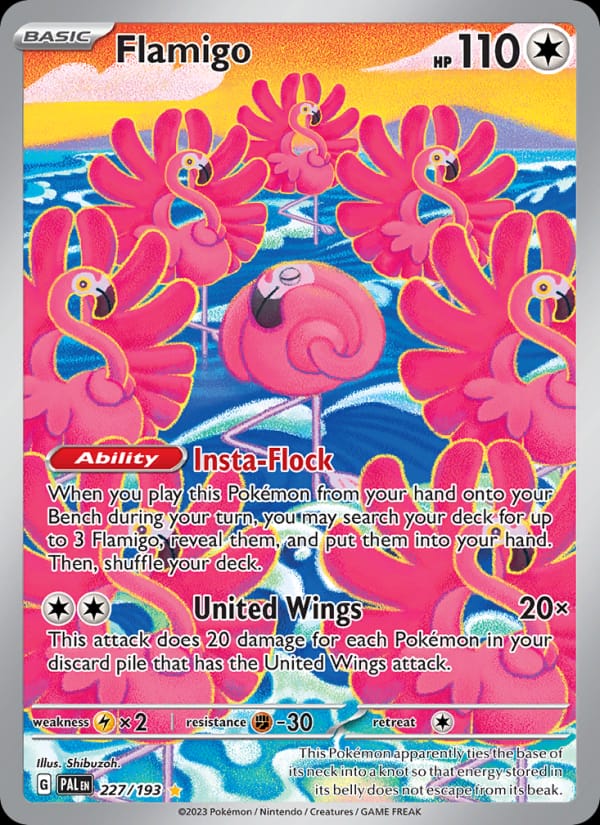 Flamigo 227/193 Paldea Evolved Pokémon card