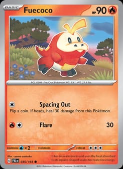 Fuecoco 035/193 Common – Paldea Evolved Pokémon card