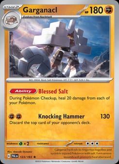 Garganacl 123/193 Rare – Paldea Evolved Pokémon card