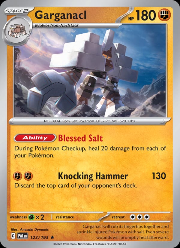 Garganacl 123/193 Paldea Evolved Pokémon card