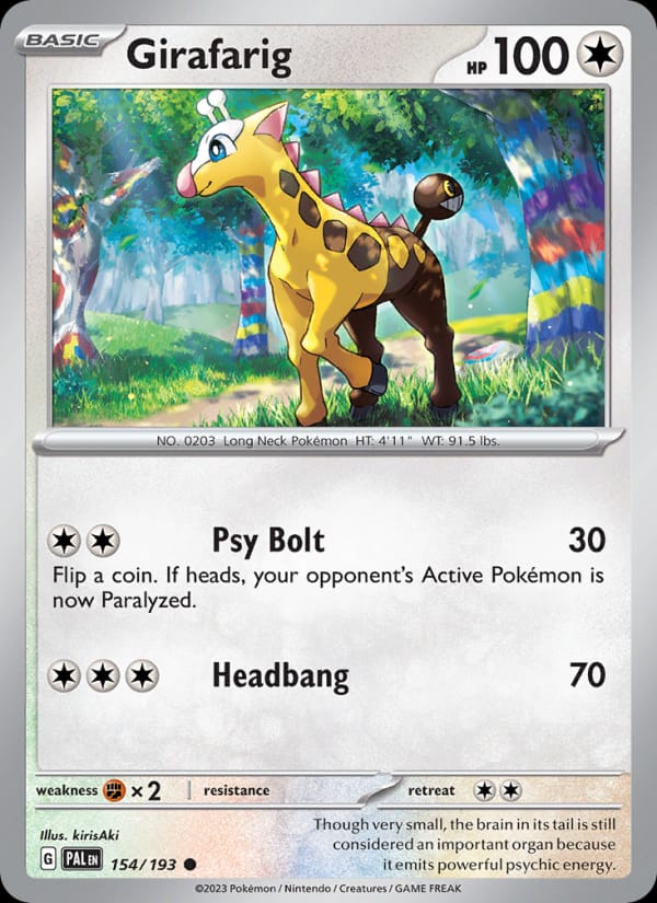 Girafarig 154/193 Paldea Evolved Pokémon card