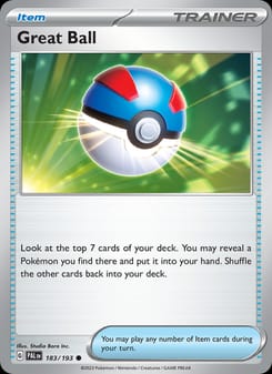 Great Ball 183/193 Common – Paldea Evolved Pokémon card