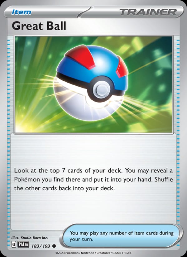 Great Ball 183/193 Paldea Evolved Pokémon card