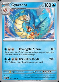 Gyarados 043/193 Rare – Paldea Evolved Pokémon card