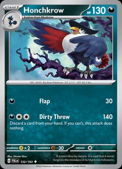 Honchkrow 132/193 Uncommon – Paldea Evolved Pokémon card