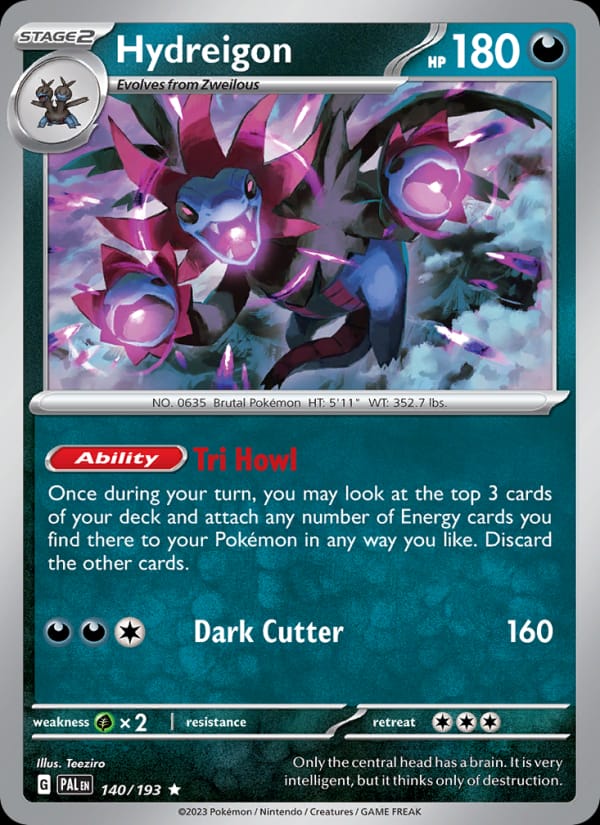 Hydreigon 140/193 Paldea Evolved Pokémon card