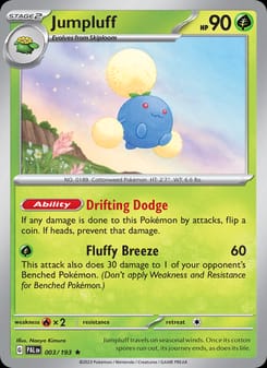 Jumpluff 003/193 Rare – Paldea Evolved Pokémon card
