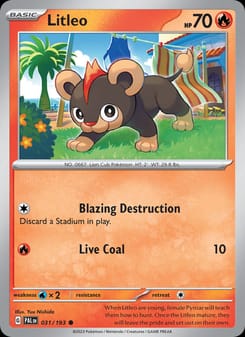 Litleo 031/193 Common – Paldea Evolved Pokémon card