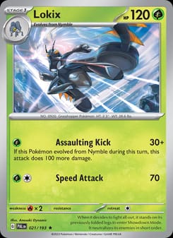 Lokix 021/193 Rare – Paldea Evolved Pokémon card